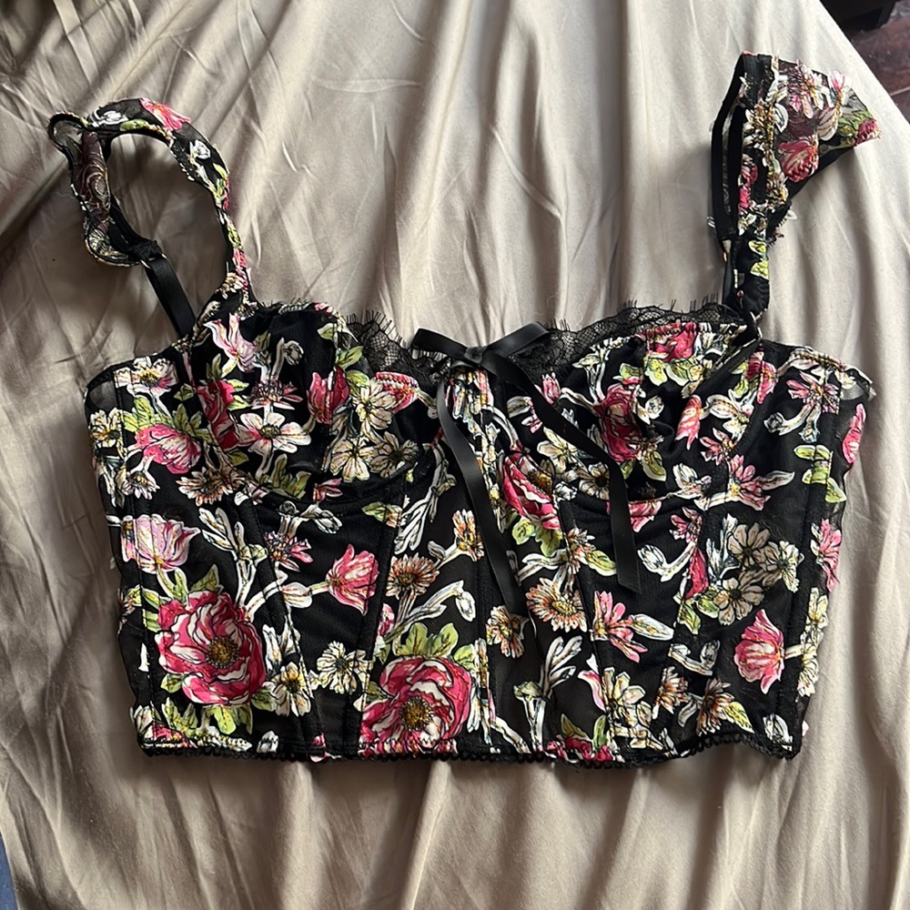 Victoria's Secret Floral Corset Top 32D